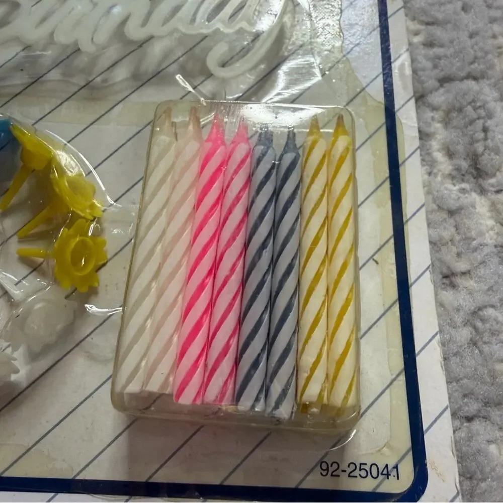 Vintage Happy Birthday Candles & Holders Cake Decorations NEW